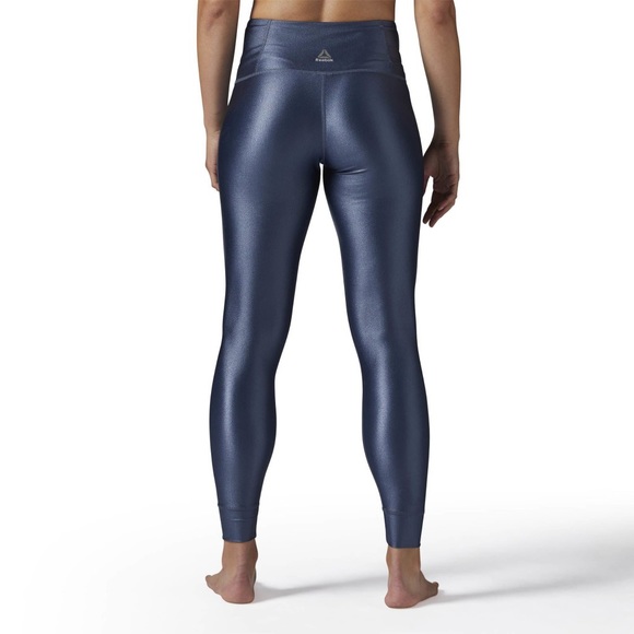 Reebok Metallic Indigo Leggings Size 